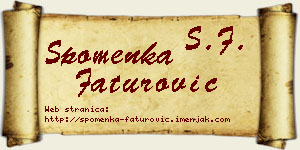 Spomenka Faturović vizit kartica